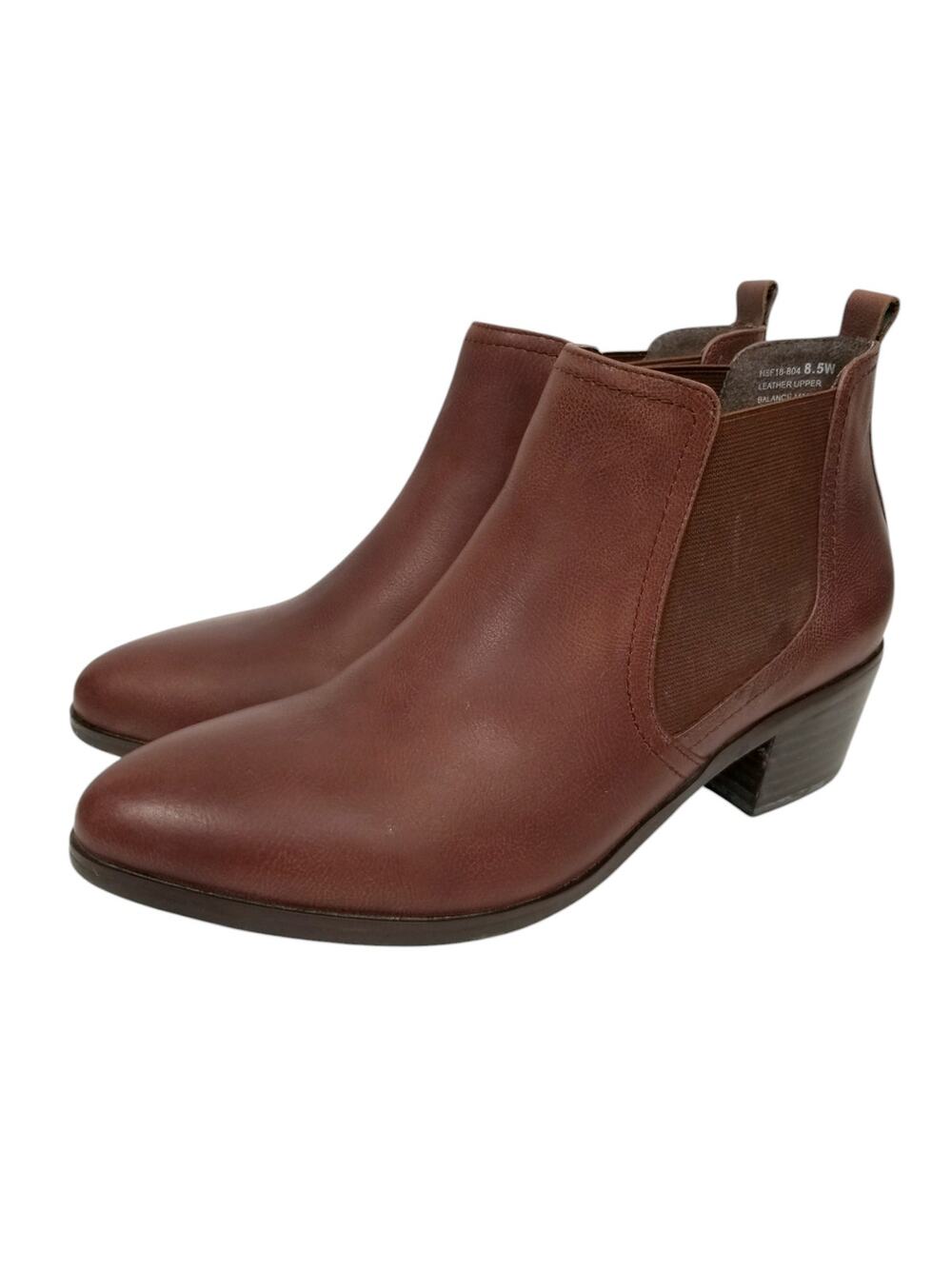 David Tate Women's Brown Leather Chelsea Ankle Boots Size 8.5W